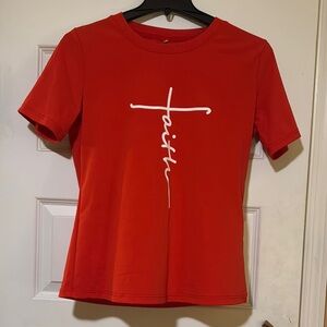 Red Faith Graphic Women's T-Shirt